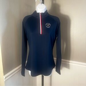 Walter Hagen USGA 125th US Open Oakmont Womens Medium 1/4 Zip Pullover Navy Golf